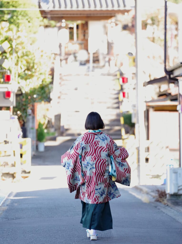 秩父銘仙の着物ポートレート