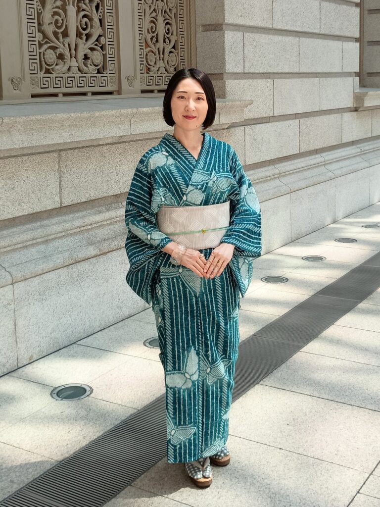 行田足袋と絞り浴衣のコーディネート